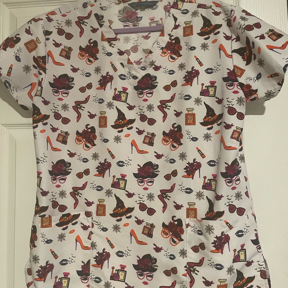 Halloween Witch Scrub Top